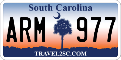 SC license plate ARM977