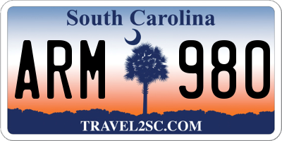 SC license plate ARM980