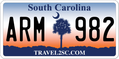 SC license plate ARM982