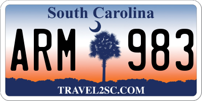SC license plate ARM983
