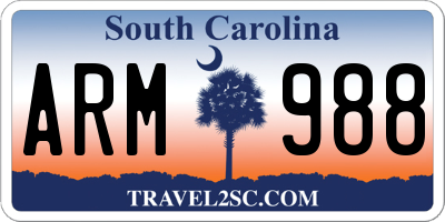 SC license plate ARM988