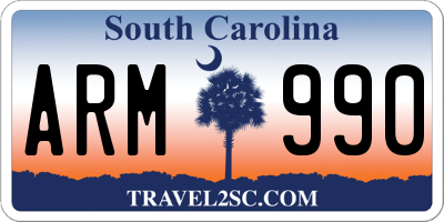 SC license plate ARM990