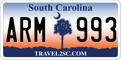 SC license plate ARM993