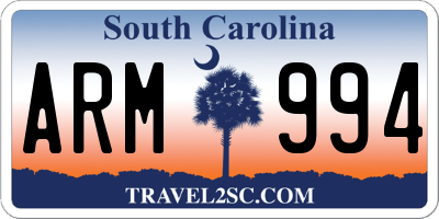 SC license plate ARM994