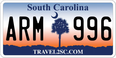 SC license plate ARM996