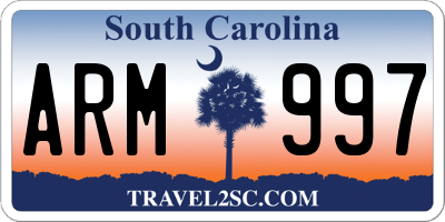 SC license plate ARM997