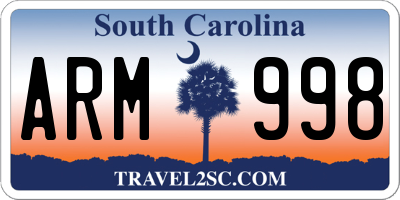 SC license plate ARM998