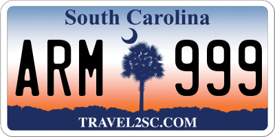SC license plate ARM999