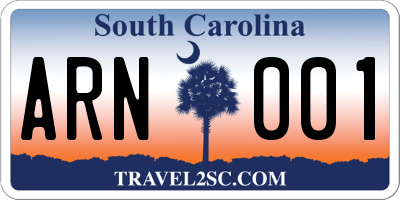 SC license plate ARN001