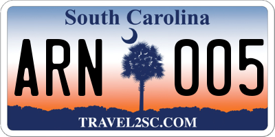 SC license plate ARN005