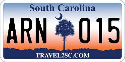SC license plate ARN015
