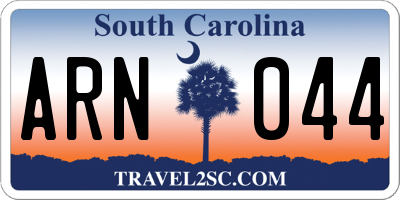 SC license plate ARN044