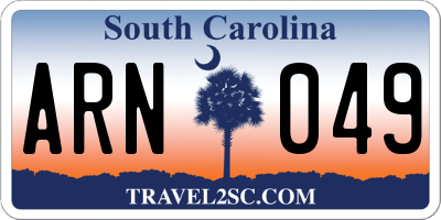 SC license plate ARN049