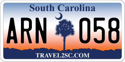 SC license plate ARN058
