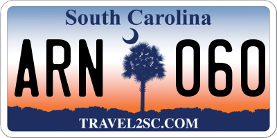 SC license plate ARN060