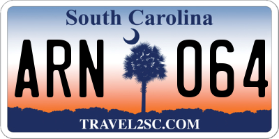 SC license plate ARN064