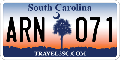 SC license plate ARN071