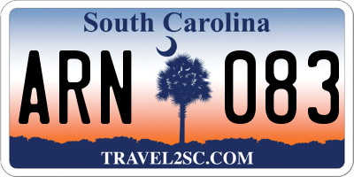 SC license plate ARN083