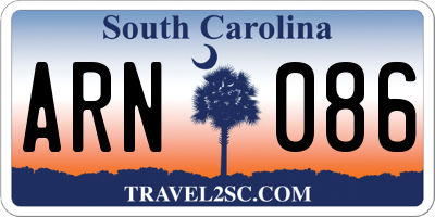 SC license plate ARN086