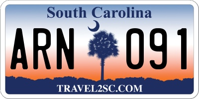 SC license plate ARN091