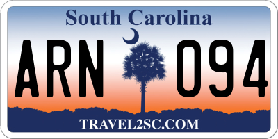 SC license plate ARN094