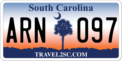 SC license plate ARN097