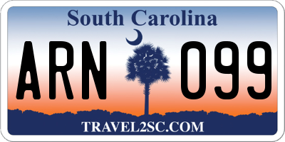 SC license plate ARN099