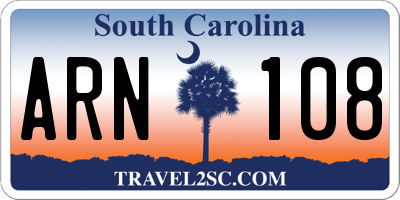 SC license plate ARN108