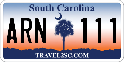 SC license plate ARN111
