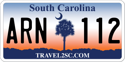 SC license plate ARN112
