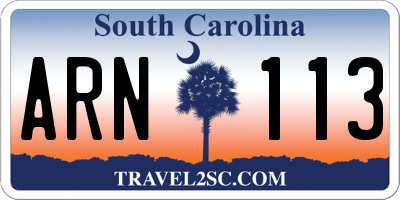 SC license plate ARN113