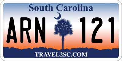SC license plate ARN121