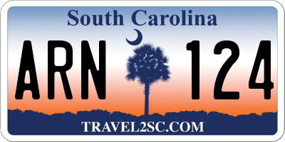 SC license plate ARN124