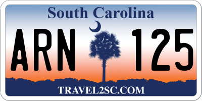 SC license plate ARN125