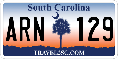 SC license plate ARN129