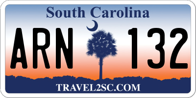 SC license plate ARN132