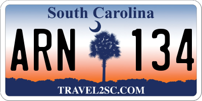 SC license plate ARN134