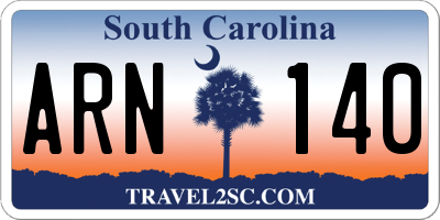 SC license plate ARN140