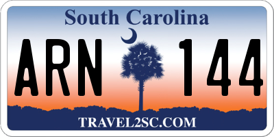SC license plate ARN144