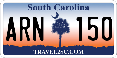 SC license plate ARN150