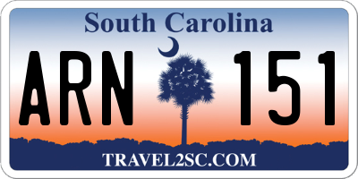 SC license plate ARN151