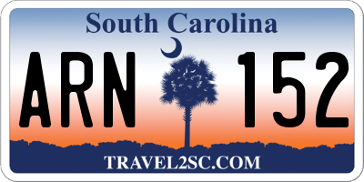 SC license plate ARN152