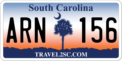 SC license plate ARN156