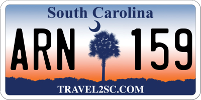 SC license plate ARN159
