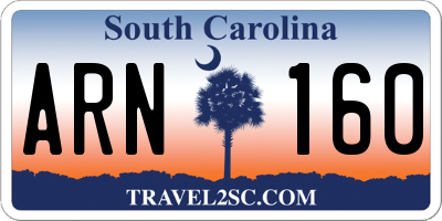 SC license plate ARN160