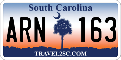 SC license plate ARN163