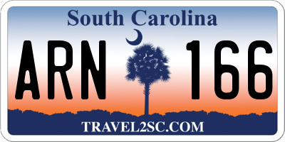 SC license plate ARN166