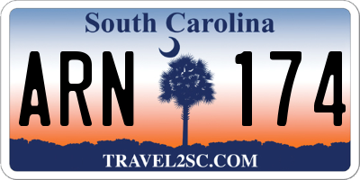 SC license plate ARN174