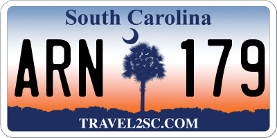 SC license plate ARN179