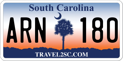 SC license plate ARN180